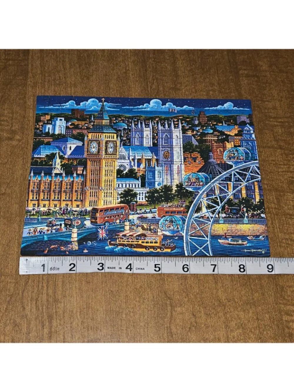 2 Dowdle Mini Wooden Jigsaw Puzzle Lot London Balloons Paris 250 Pieces Complete